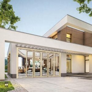 About Champagne Aluminum-Glass Bifold Doors