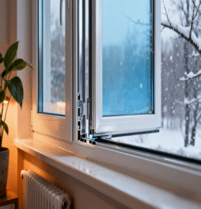 Modern thermal white uPVC casement window with insulated frame