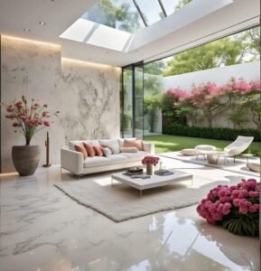 Light White Vein Marble Floors