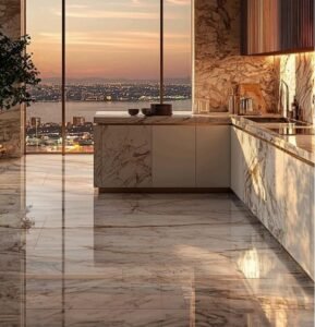 Warm White Vein Marble Floors