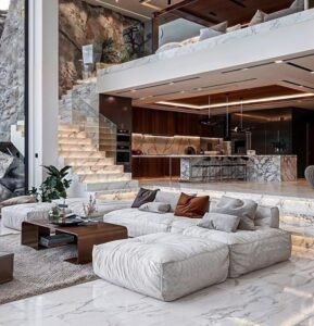 Natural Rock White Marble Floors