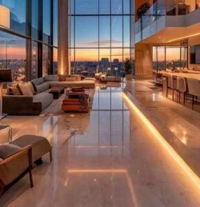 Warm Tone Marble Floors