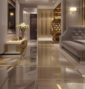Gold-Accent Luxury Marble Floors