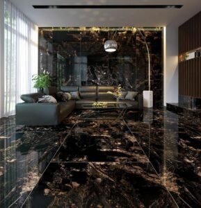 Black Gold Vein Marble Floors