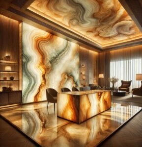Multicolor Wave Vein Marble Wall Panels
