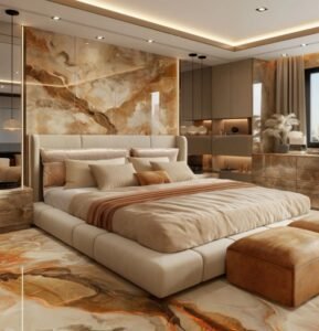 Warm Brown Vein Marble Wall Panels