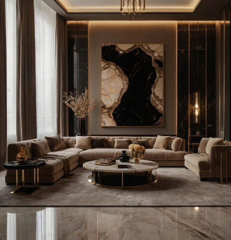 Black Gold Vein Marble Wall Panels