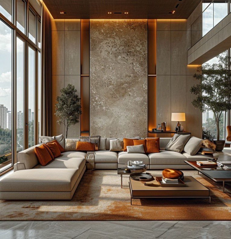 Warm Tone Vintage Marble Wall Panels