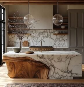 Wood-Stone Fusion Marble Countertops