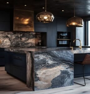 Dark Gray Vein Marble Countertops