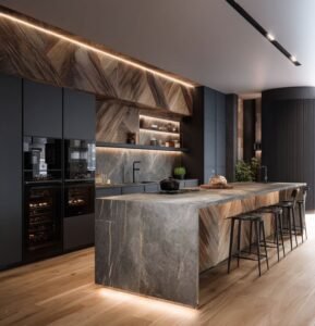 Gray Textured Marble Countertops