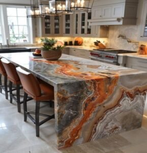 Orange-Gray Vein Marble Countertops