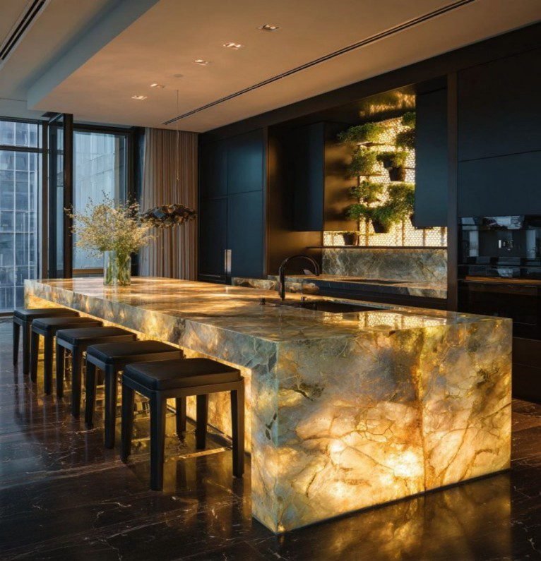 Backlighting LED Marble Countertops