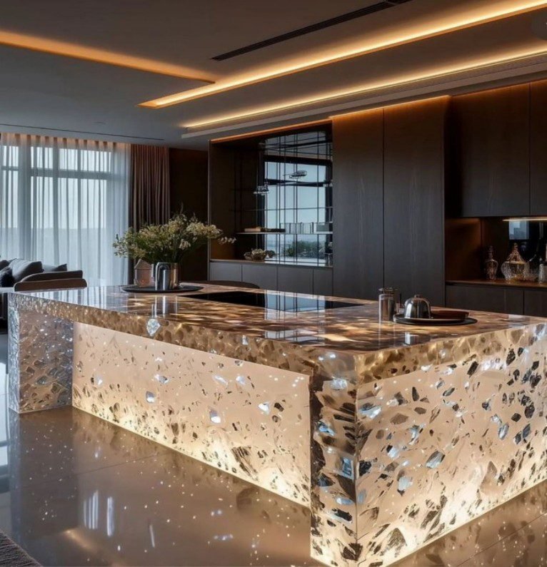 Sparkle Textured Marble Countertops