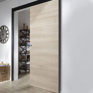 Scandinavian airy light wood minimalist wooden sliding barn door
