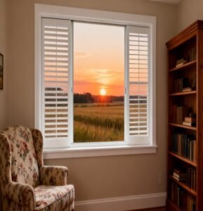 Rustic adaptable white textured uPVC sliding window