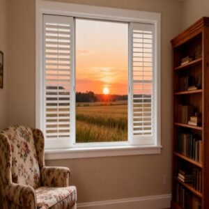 Rustic adaptable white textured uPVC sliding window