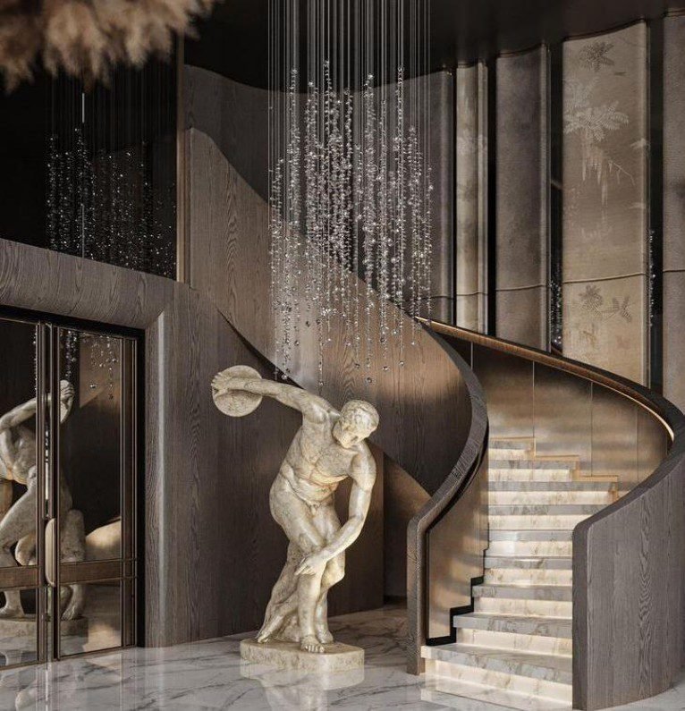 Vintage Marble Spiral Staircase