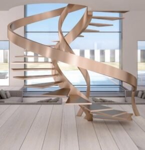 Rose Gold Artistic Spiral Staircase