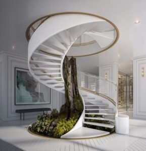 White Gold Nature Spiral Staircase