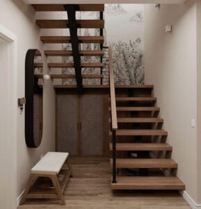 Wood Small Space Straight Staircase