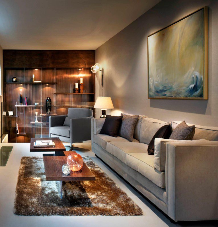 Dark Wood Modern Coffee Table boasts artistic design, wood texture, create opulent ambiance in luxe living spaces with its dual-table structure.