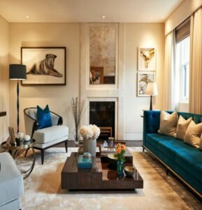 Dark Wood Artistic Coffee Table features unique design, wood texture, create lavish ambiance in luxury living spaces with its multi-layer structure.