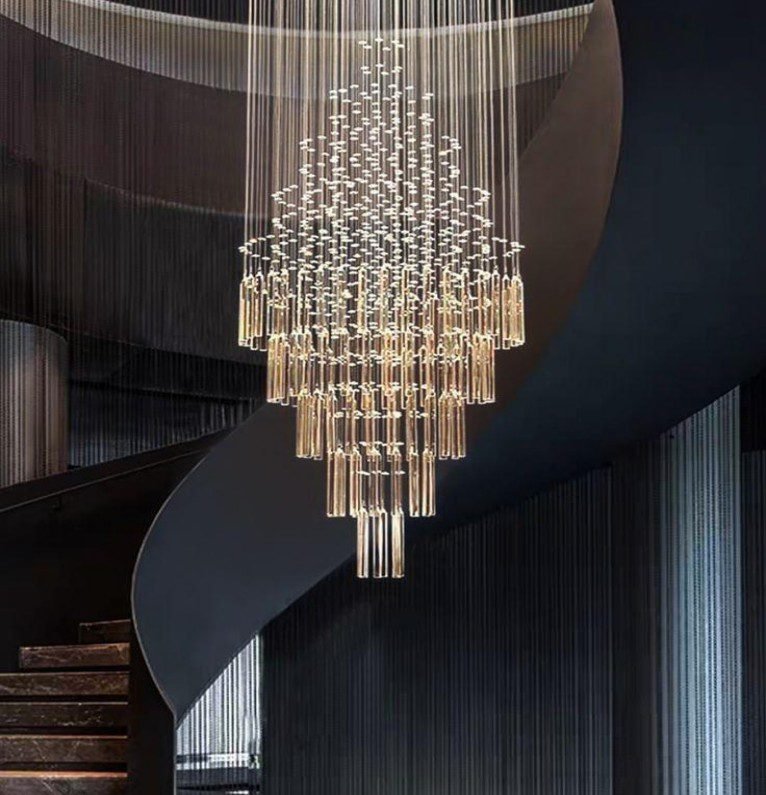 Multi-Layer Crystal Tube Chandelier