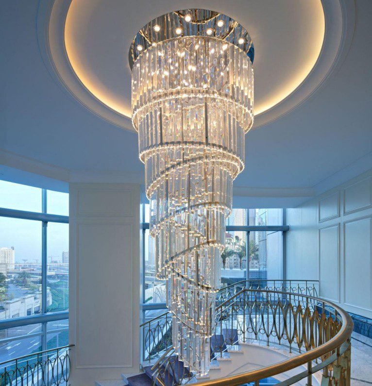Spiral Crystal Column Chandelier