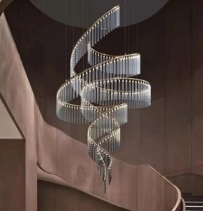 Spiral Crystal Tube Chandelier