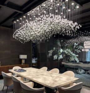 Black Linear Spiral Chandelier