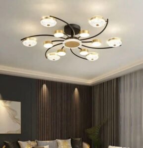 Black Gold Spider-Shaped Ceiling Lamp