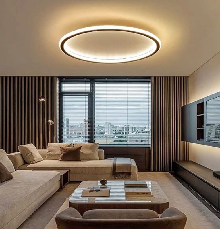 White Circular Minimalist Ceiling Lamp