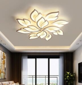 White Leaf-Shaped Ceiling Lamp