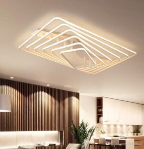 White Multi-Layer Square Ceiling Lamp