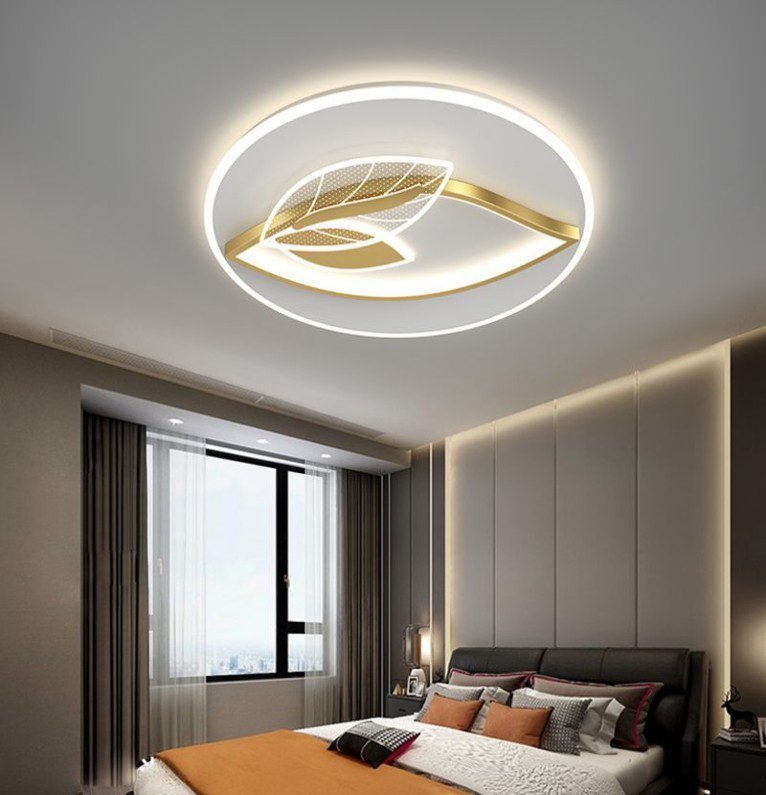 Golden Leaf Circular Ceiling Lamp