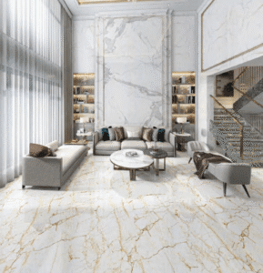 White Gold Vein Ceramic Tile