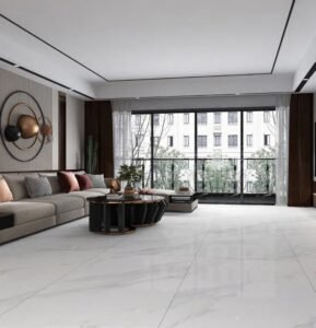 Light Grey Marble Look Ceramic Tile