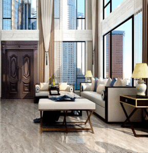 Light Brown Marble Look Ceramic Tile