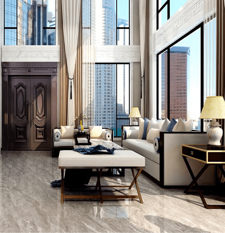 Light Brown Marble Look Ceramic Tile