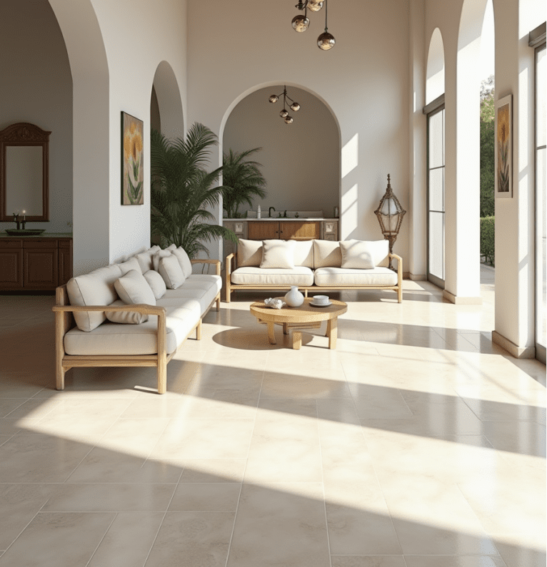 Warm Beige Mediterranean Ceramic Tile