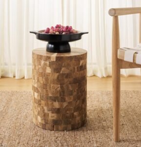 Marble Metal Sleek End Table displays sleek design, marble finish, add modern charm to contemporary living spaces with its metal base.