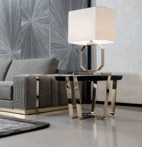 Marble Gold Luxe End Table features marble top, golden metal, create glamorous ambiance in glam living spaces with its luxurious design.