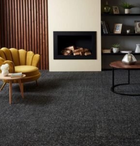 Dark Grey Speckled Flatweave Carpet