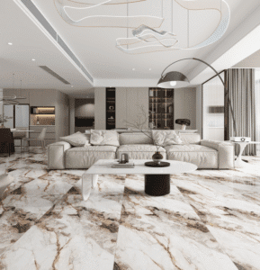 Beige Brown Textured Glazed Porcelain Tile