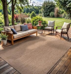 Brown Solid Indoor Outdoor Carpet