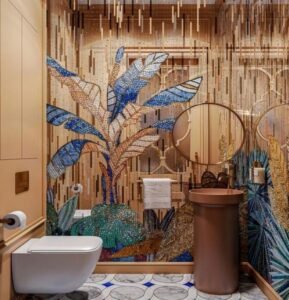 Tropical Plant Colorful Mosaic Tiles