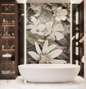 Backlit Floral Mosaic Tiles