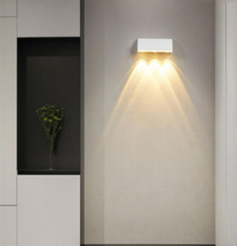White Square Multi-Beam Outdoor Light