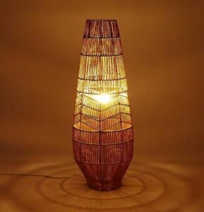 Brown Rattan Floor Lamp